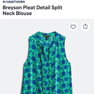 41 Hawthorn Teal and Navy Floral Blouse